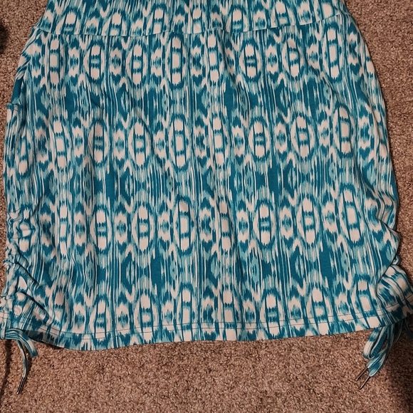Jones NY Small Side Ruched Skort Turquoise Blue Pull On Tennis Pickleball Golf - Picture 9 of 11